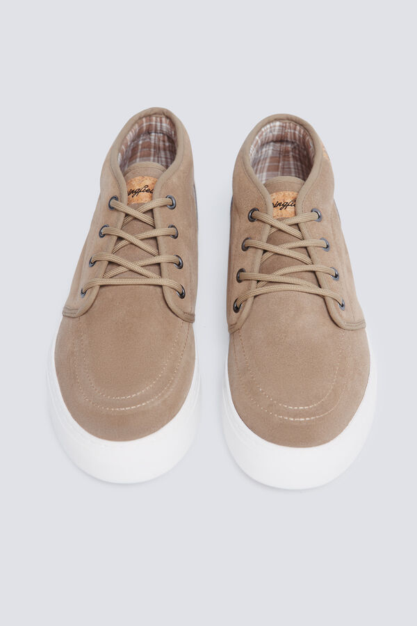Springfield Croute casual de botim e couro castanho