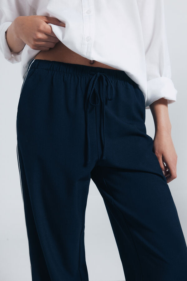 Springfield Calça jogger riscas lateralmente azul