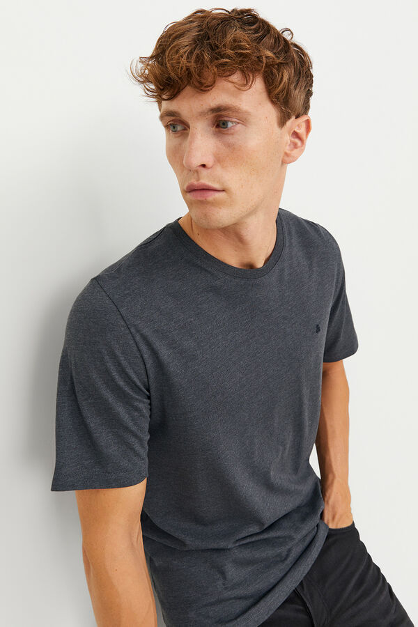 Jack & Jones T-shirt b&aacute;sica regular fit cinzento