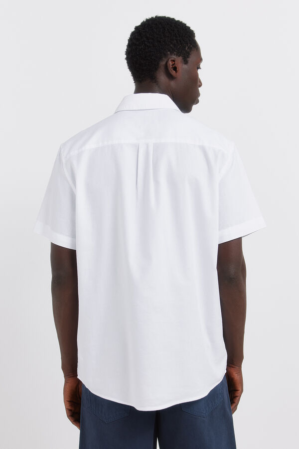Springfield Camisa de manga curta com estrutura bicolor branco