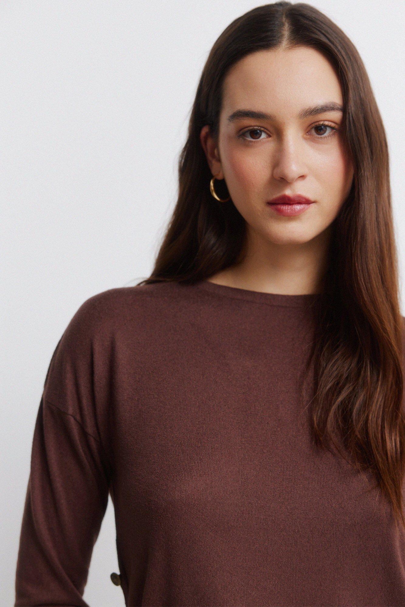 Springfield T-shirt combinada com bot&otilde;es laterais