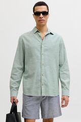 Jack & Jones Camisa regular fit em linho verde