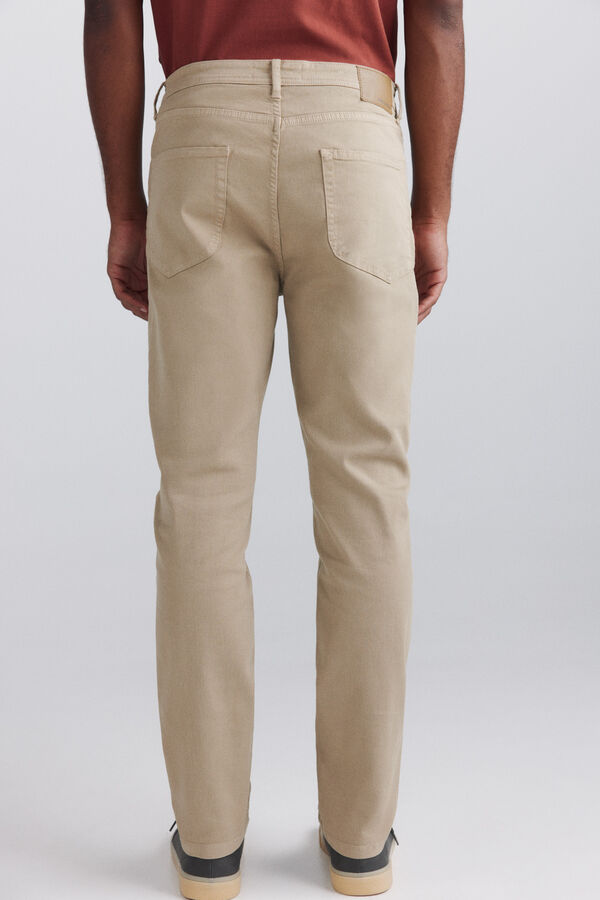 Springfield Cal&ccedil;a 5 bolsos slim lavagem desbotada bege