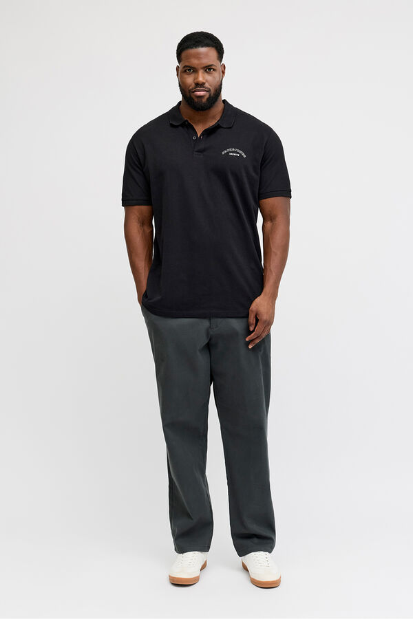 Jack & Jones PLUS Basic short sleeve polo shirt black