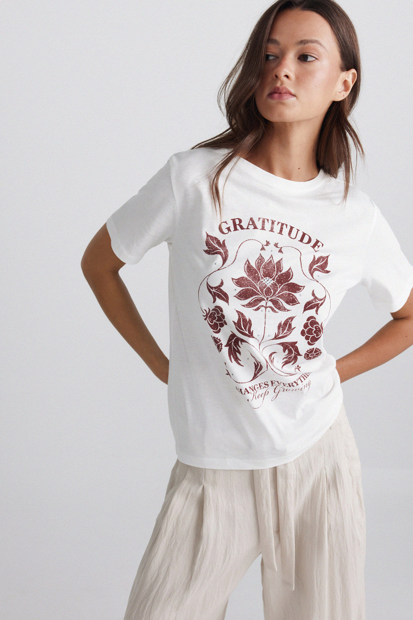Springfield Camiseta manga corta dibujo boho