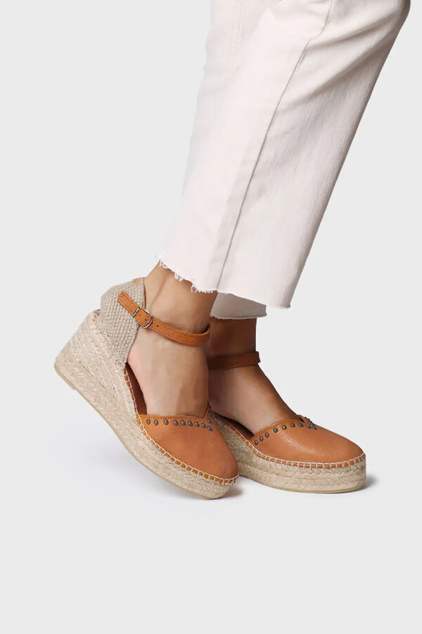Toni Pons Espadrille de pele com pulseira e fecho cru