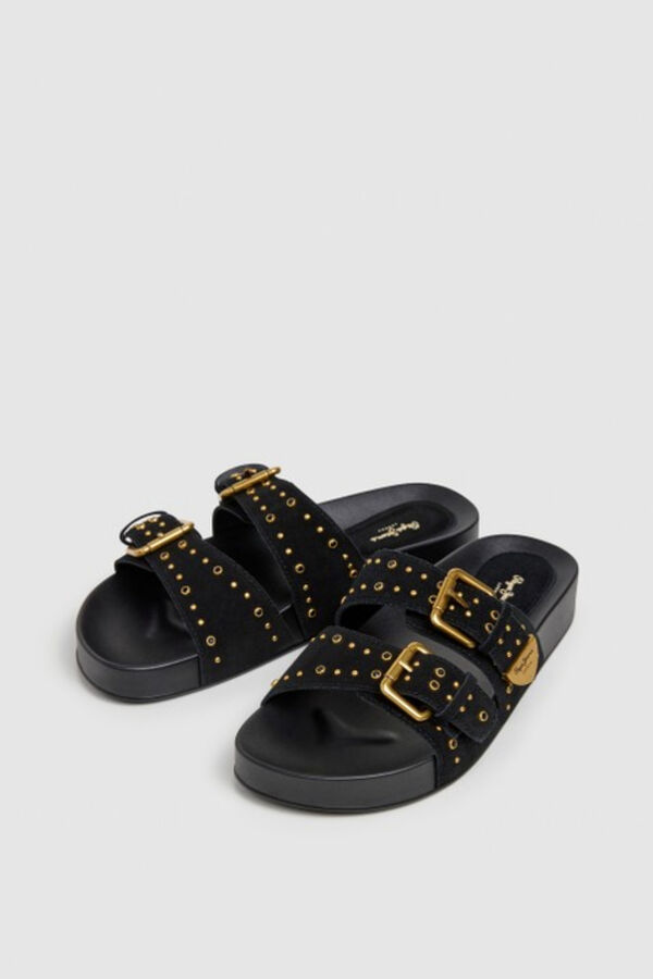 Pepe Jeans Sand&aacute;lias rasas com tachas preto