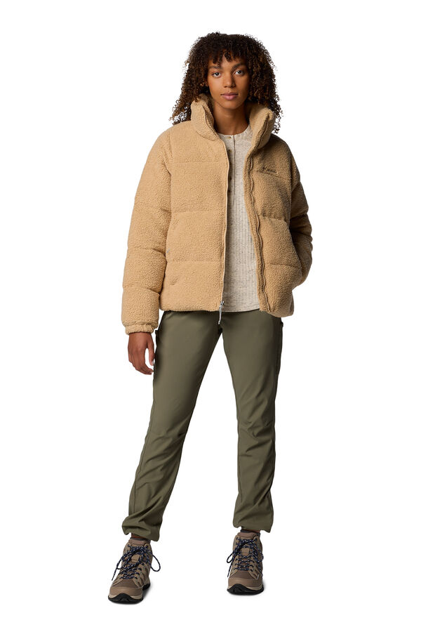 Columbia Chaqueta acolchada de forro polar sherpa Columbia Puffect™ para mujer beige