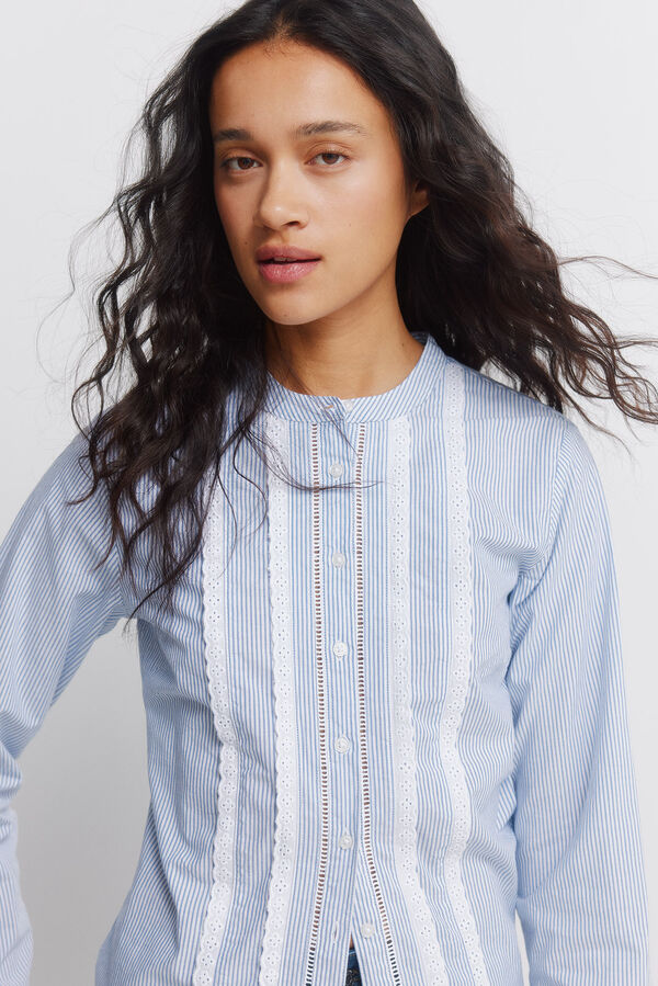 Springfield Camisa rom&acirc;ntica renda azul