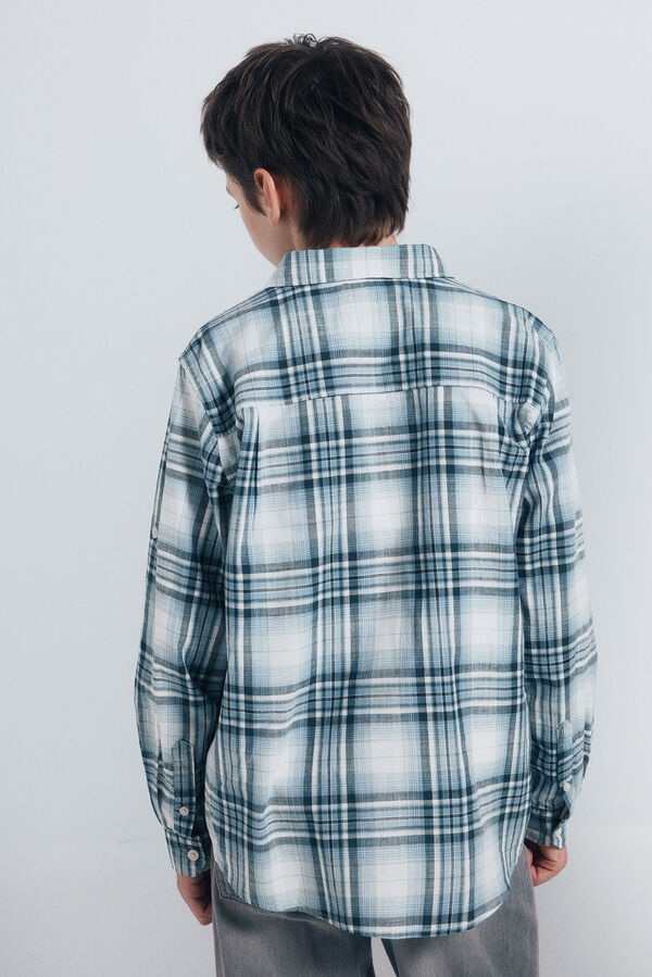 Springfield Kids Camisa cuadros leñador niño azul