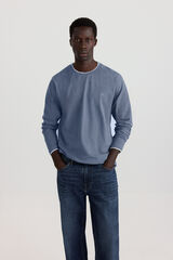 Springfield Melange double neck long sleeve T-shirt blue