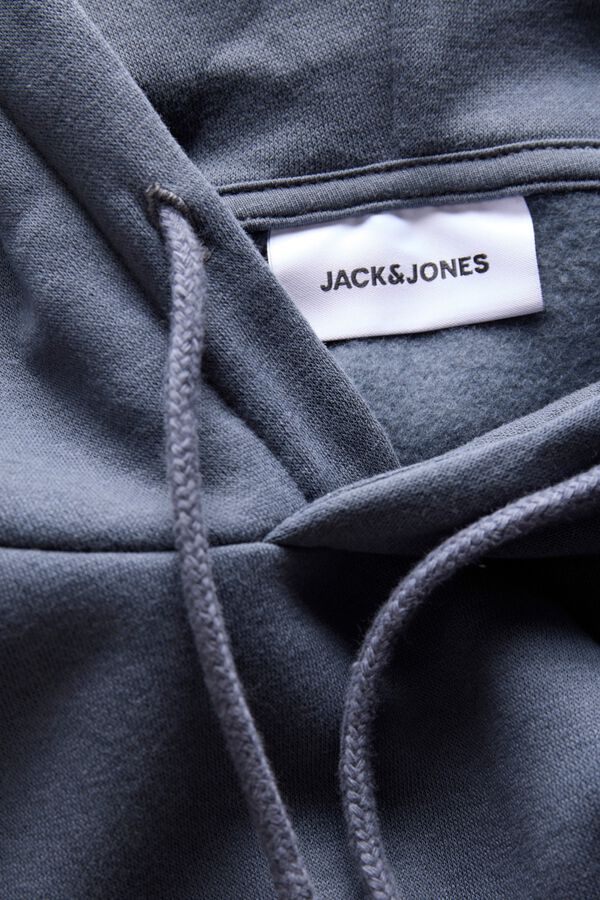 Jack & Jones Sweatshirt relaxed com capuz cinzento