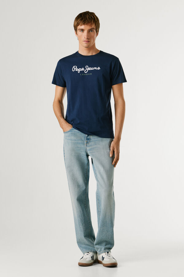 Pepe Jeans T-shirt de manga curta com logo azul