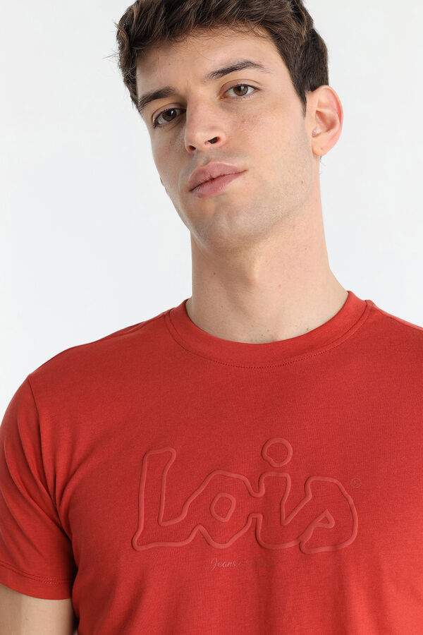 Lois T-shirt de manga curta com gola redonda vermelho