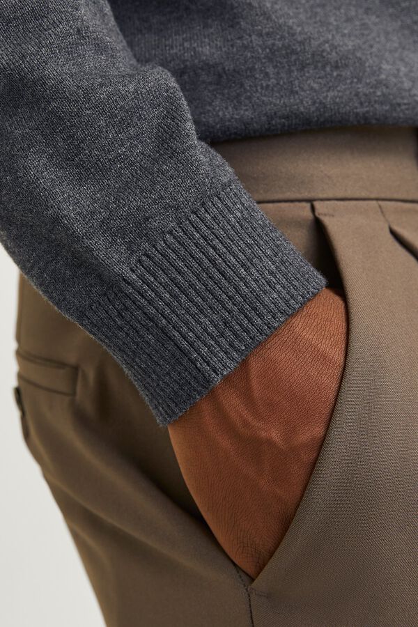 Jack & Jones Camisola de gola alta em algod&atilde;o cinzento