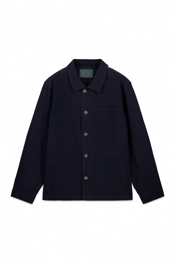 Springfield Sobrecamisa em algod&atilde;o azul