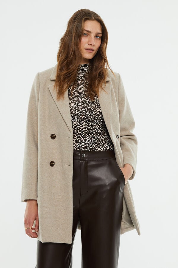 Springfield Classic camel cut coat with slit at the back brown