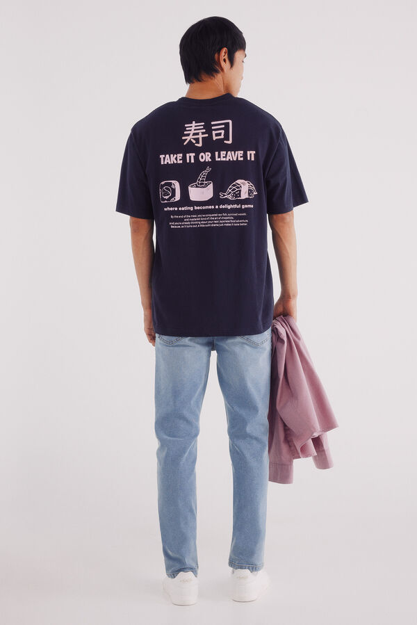 Springfield Calça jeans skinny fit tingida azul