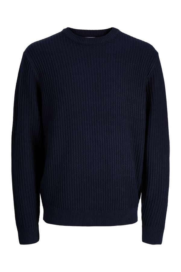 Jack & Jones PLUS Camisola relaxed gola redonda azul