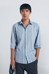 Springfield Camisa popelín rayas azul