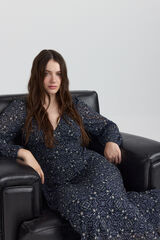 Springfield Vestido midi estampado boho azul