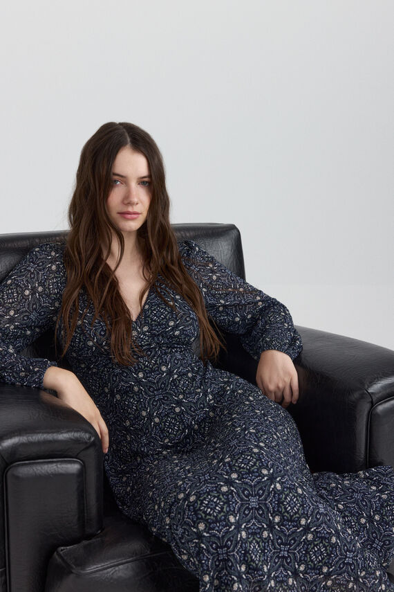 Vestido midi estampado boho