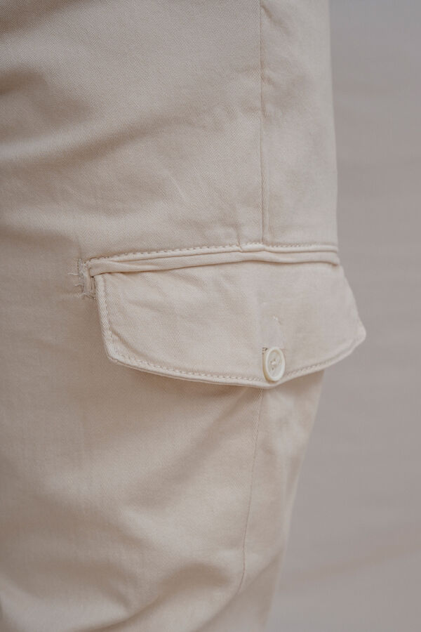 Celopman Cal&ccedil;as chino cargo bege