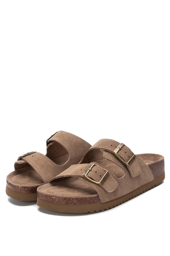 XTI Sand&aacute;lia com fivelas cru