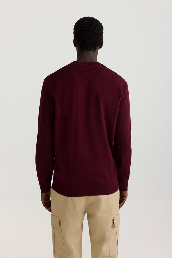 Springfield Camisola b&aacute;sica gola redonda vermelho