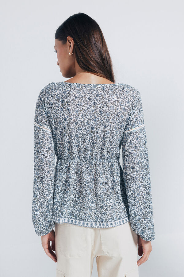 Springfield Blusa boho com borda branco
