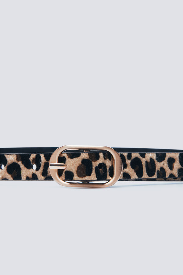 Springfield Cinto com estampado animal e fivela oval cru