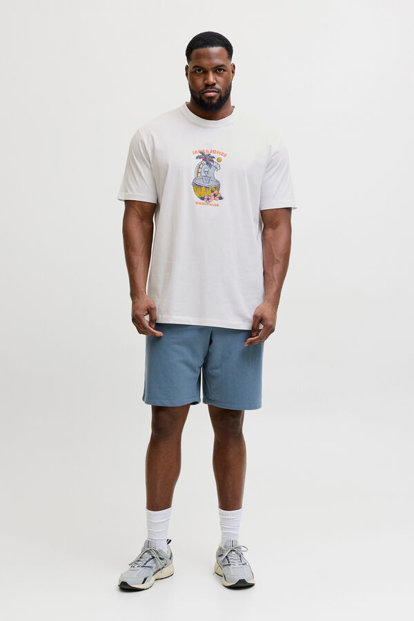 Jack & Jones PLUS T-shirt de manga curta estampada branco