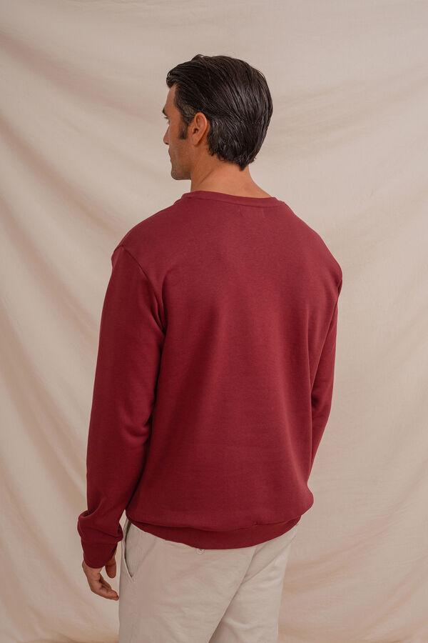 Celopman Sweatshirt básico com gola redonda  vermelho