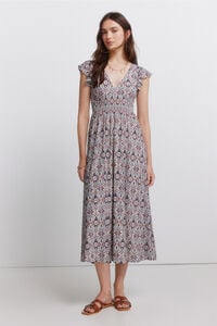 Springfield Vestido de manga curta com folhos