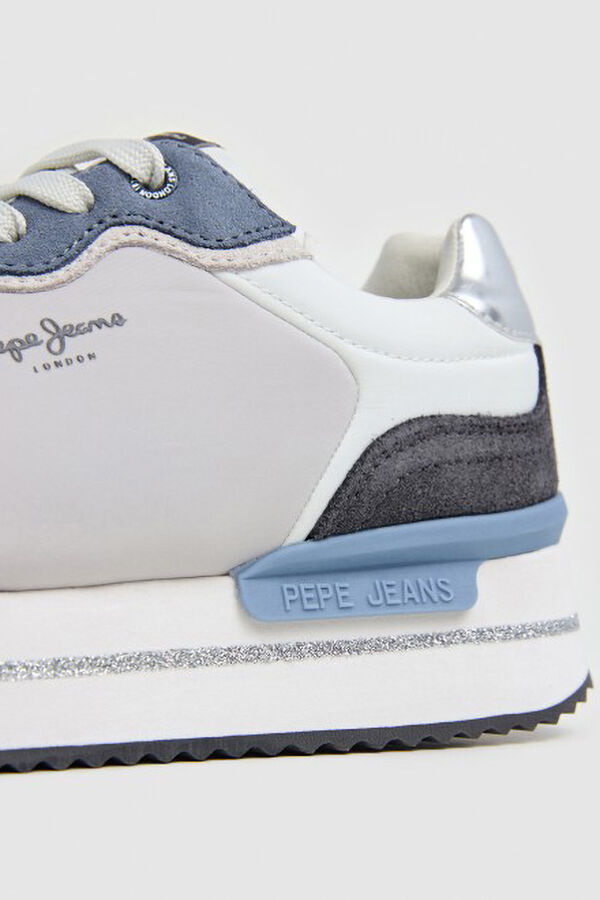 Pepe Jeans Tênis de camurça e glitter azul