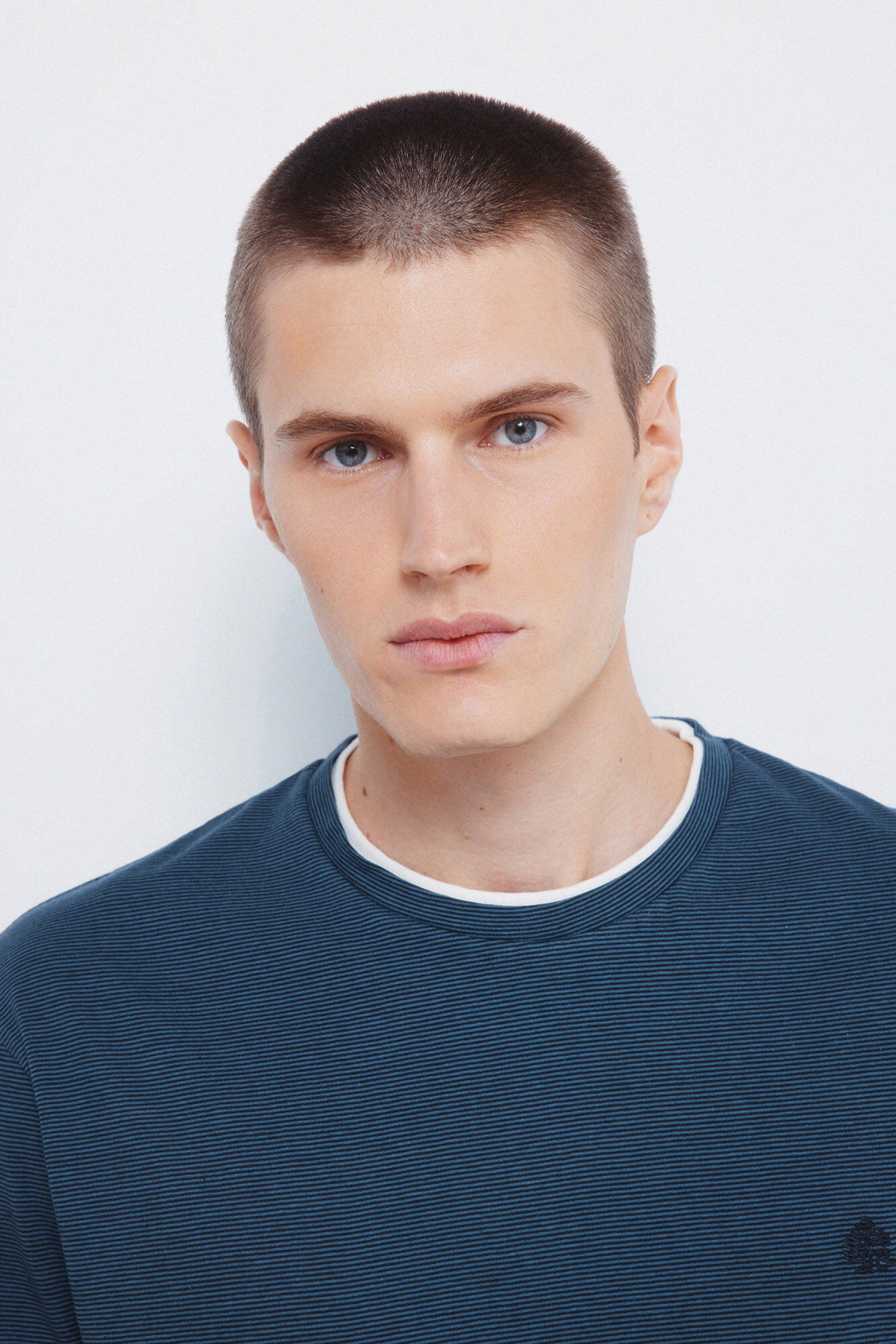 Springfield T-shirt manga com micro listras duplas