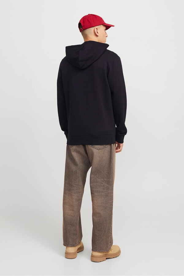 Jack & Jones Sweatshirt b&aacute;sica com fecho-&eacute;clair preto