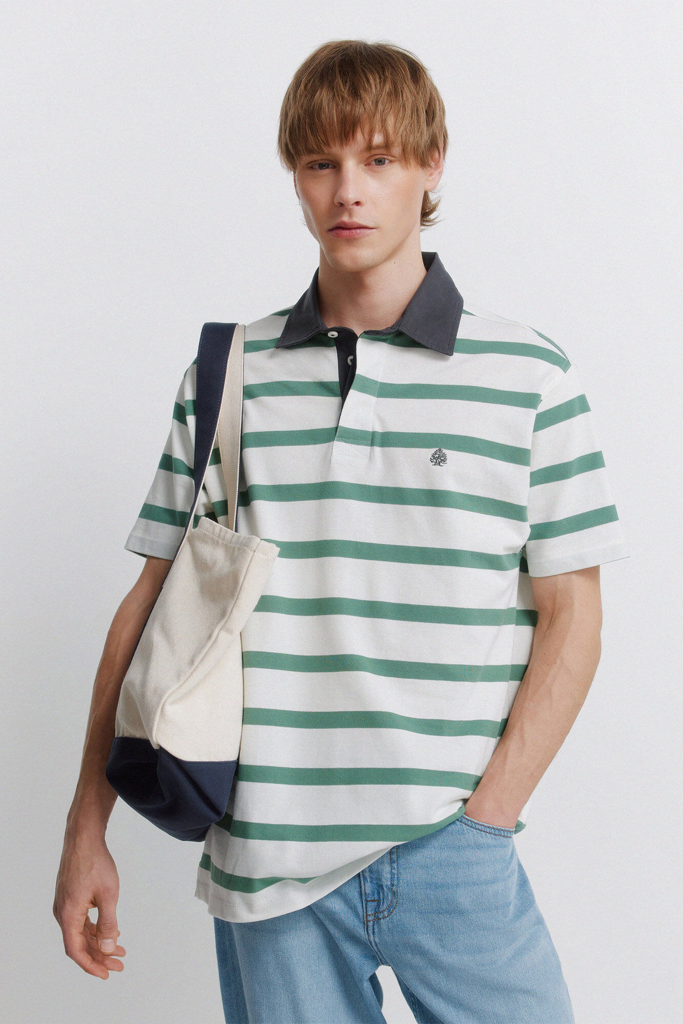 Springfield Polo piqu&eacute; riscas contraste regular fit
