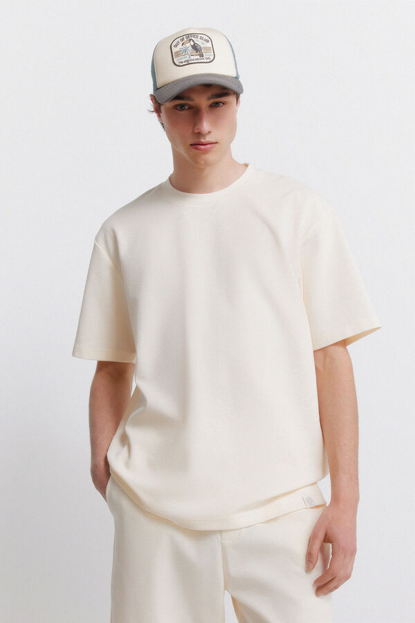 Springfield T-shirt em tecido waffle branco