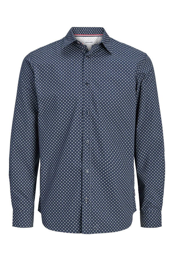 Jack & Jones Slim fit cotton shirt blue