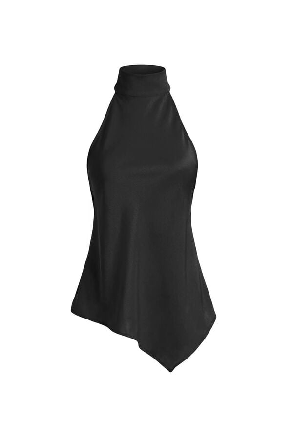 Trendyol Top halter espalda descubierta negro