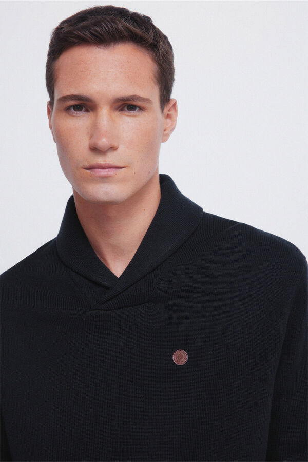 Springfield Tuxedo neck jumper blue