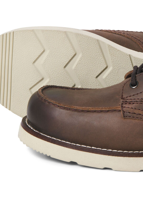 Jack & Jones Botins de couro com sola de borracha castanho