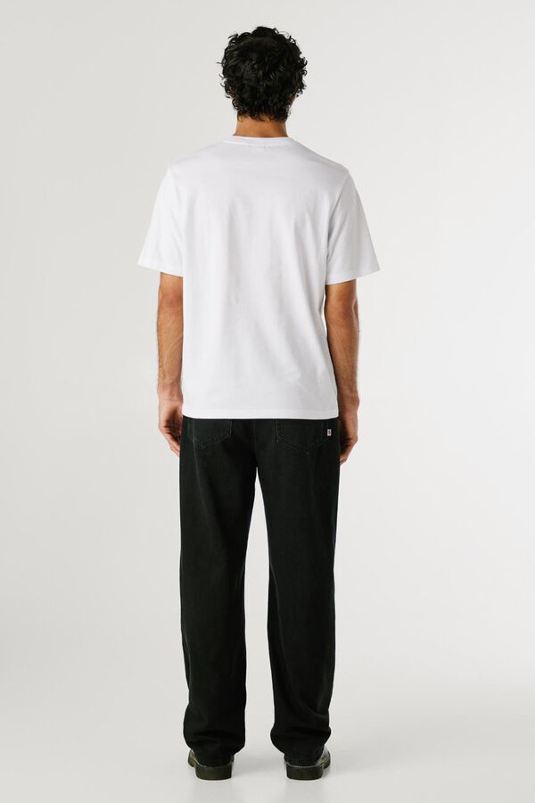 Pepe Jeans Camiseta Regular Fit com Logotipo Bordado branco