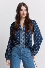 Springfield Camisa manga comprida estampada azul