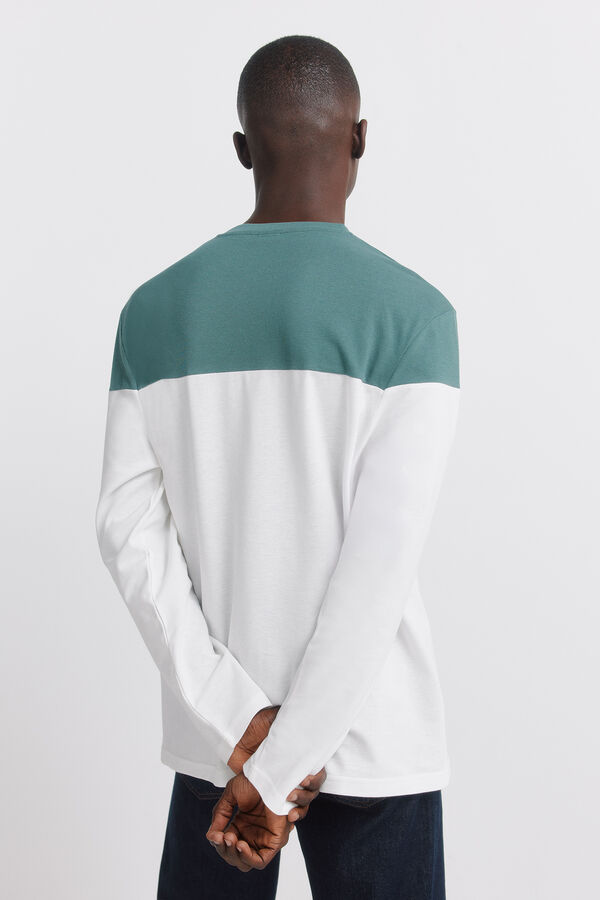 Springfield T-shirt manga comprida efeito color block branco