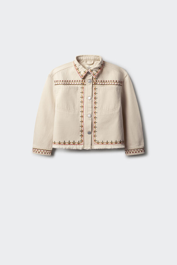 Springfield Kids Jaqueta bordada de menina branco