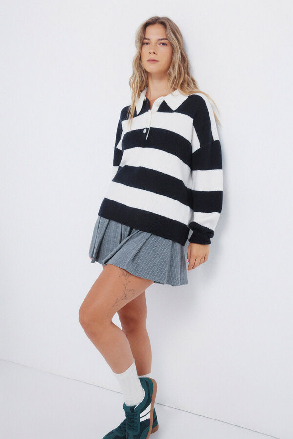 Springfield Camisola polo bordada azul