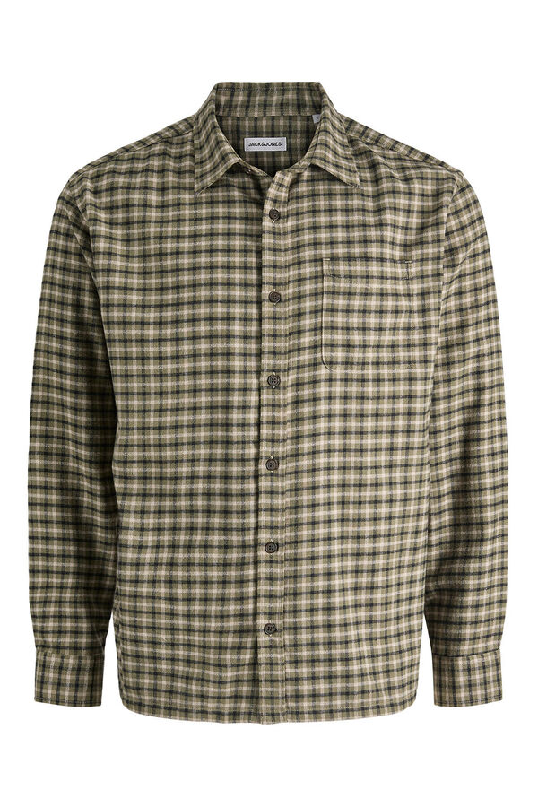 Jack & Jones Camisa xadrez regular fit cru