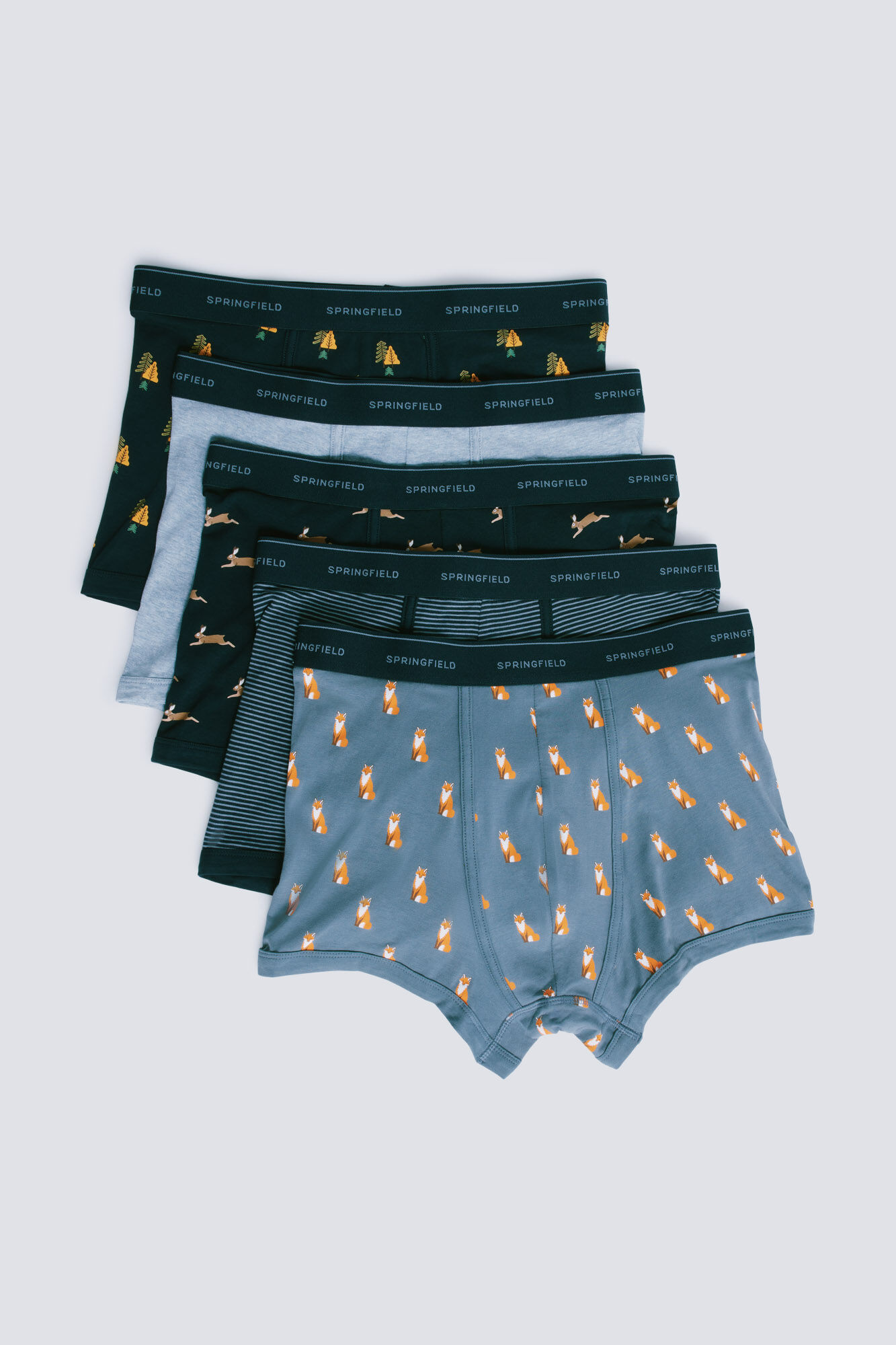 Springfield Pack 5 boxers algod&oacute;n estampados